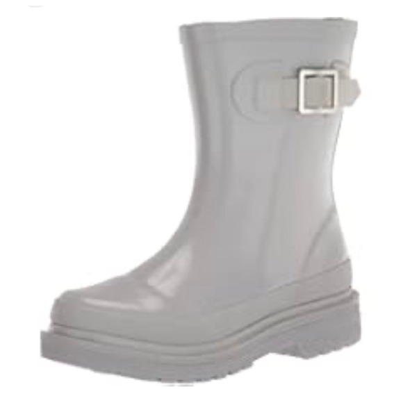 Chooka Ballard Mid Gray Rubber Rain Boots Women's US 8 Buckle Accent - Picture 1 of 6